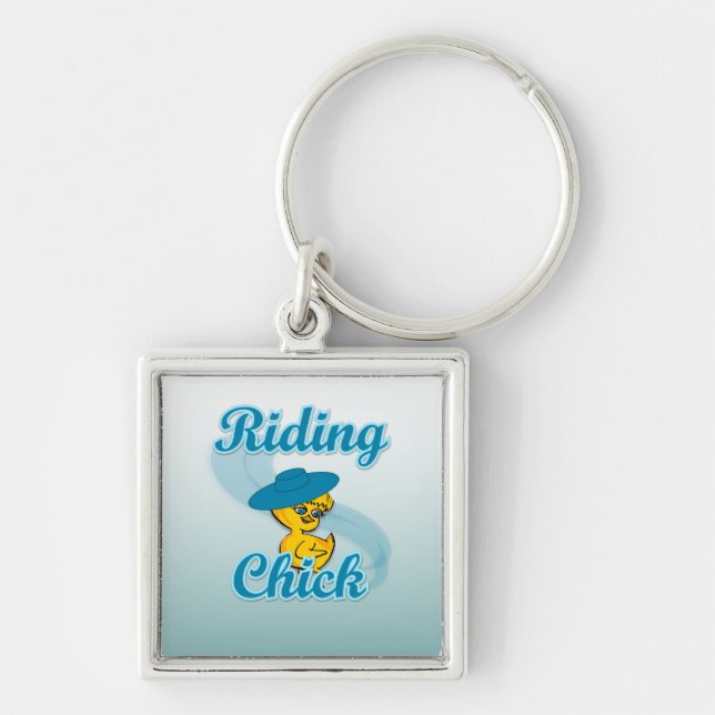 Riding Chick #3 Key Ring (Front)