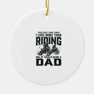 Riding Dad Vintage Engraving Motocross Quote Desig Ceramic Tree Decoration