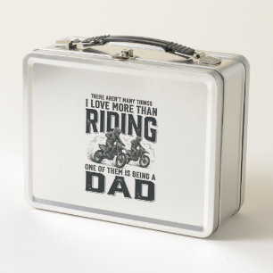 Riding Dad Vintage Engraving Motocross Quote Desig Metal Lunch Box