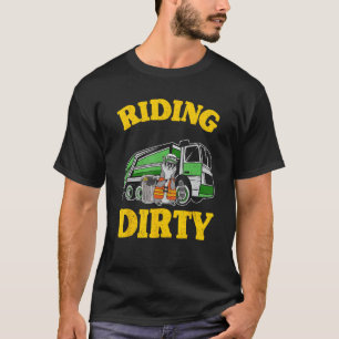 Riding Dirty Garbage Truck Trash Can Racoon T-Shirt