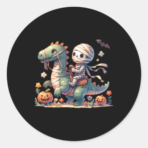 Riding Dragon Halloween Pumpkin Theme Kids Boys Me Classic Round Sticker