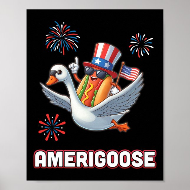 Riding Goose Fireworks Amerigoose Independence 4th Poster (Front)