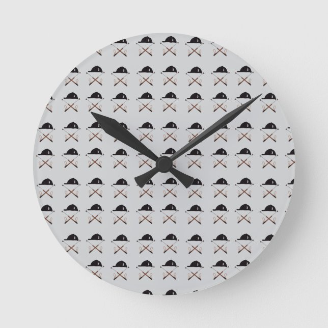 Riding helmet and crops clock (Front)