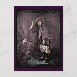 Riding Hood on Grandmas Doorstop Postcard