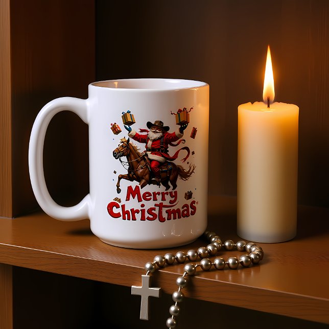 Riding Horseback Merry Christmas Coffee Mug (Creator Uploaded)