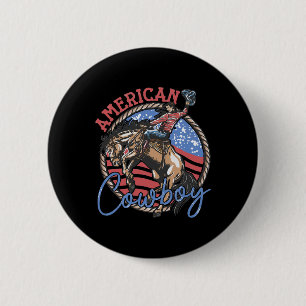 Riding Horses Retro Western 4th Of July Patriotic 6 Cm Round Badge