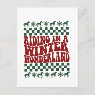 Riding in a Winter Wonderland Ugly Christmas Announcement Postcard