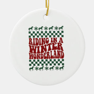 Riding in a Winter Wonderland Ugly Christmas Ceramic Tree Decoration