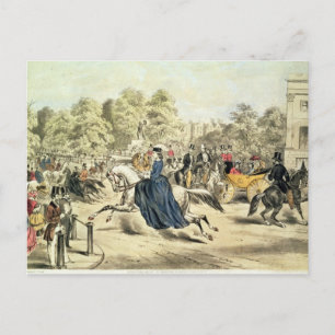 Riding in Rotten Row, Hyde Park Postcard