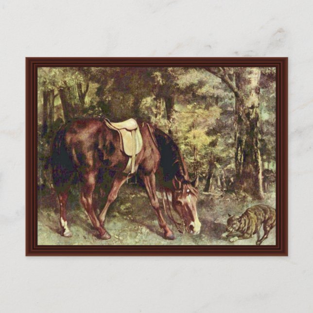Riding In The Woods By Courbet Gustave Postcard (Front)