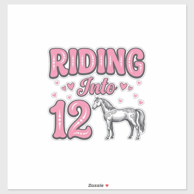 Riding Into 12 Horse Birthday Vector Design_1 (Sheet)