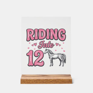 Riding Into 12 Horse Birthday Vector Design_1 Acrylic Sign