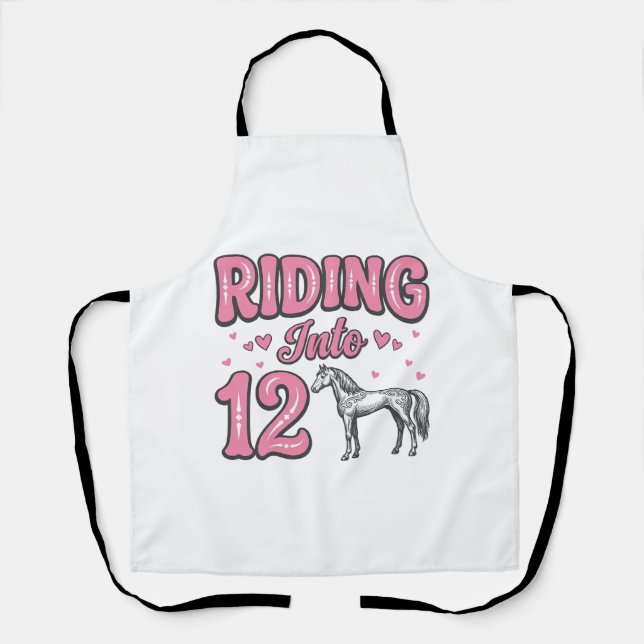 Riding Into 12 Horse Birthday Vector Design_1 Apron (Front)