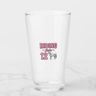 Riding Into 12 Horse Birthday Vector Design_1 Glass