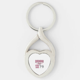 Riding Into 12 Horse Birthday Vector Design_1 Key Ring