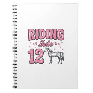 Riding Into 12 Horse Birthday Vector Design_1 Notebook