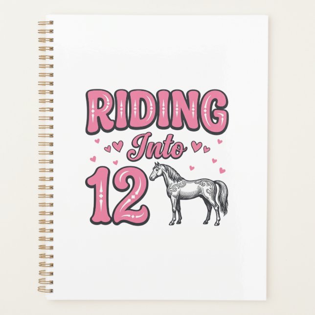 Riding Into 12 Horse Birthday Vector Design_1 Planner (Front)