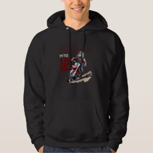 Riding Into 12 Motorcycle Dirt Bike 12rd Birthday Hoodie