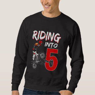 Riding Into 5 Year Old Birthday Boy BMX Bike 5th Sweatshirt