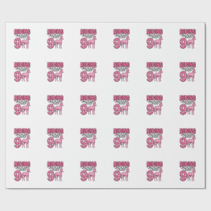 Riding Into 9 Horse Birthday Girl Vintage Shirt De Wrapping Paper