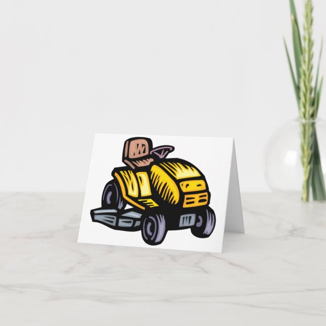 Riding Lawn Mower Note Cards (Front)