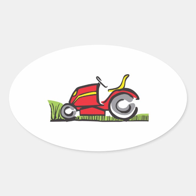 RIDING LAWNMOWER OVAL STICKER (Front)