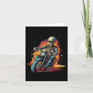 Riding Motorcycle Halloween Costume Biker  Card