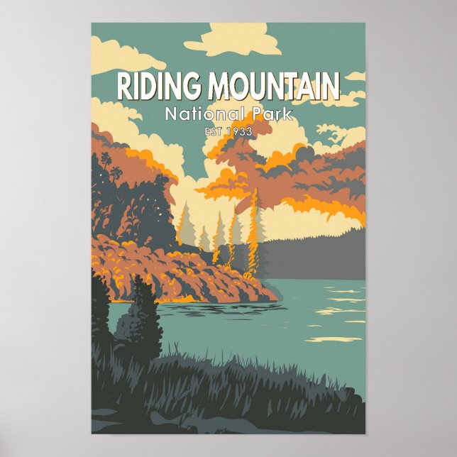 Riding Mountain National Park Canada Vintage Poster (Front)