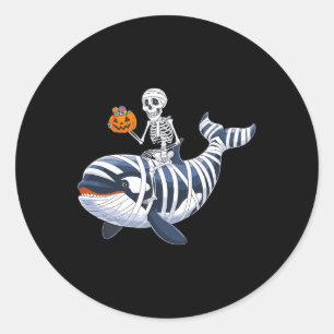 Riding Mummy Orca Halloween Candy Whale Classic Round Sticker