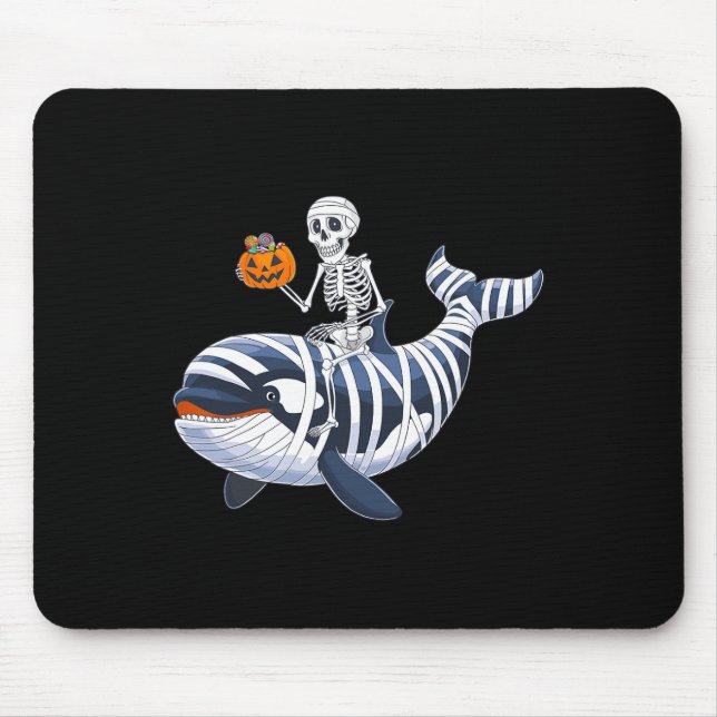 Riding Mummy Orca Halloween Candy Whale  Mouse Pad (Front)