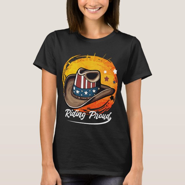 Riding Proud Patriotic T-Shirt (Front)