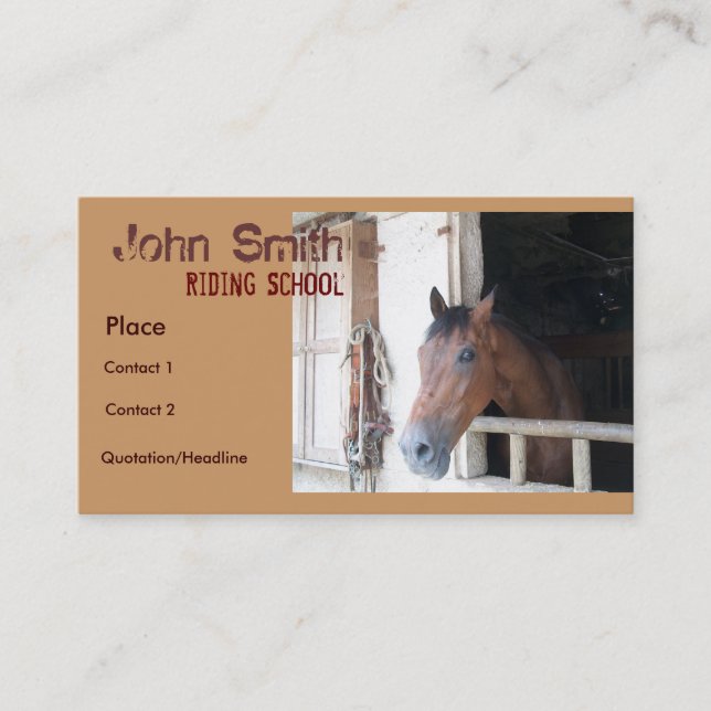 Riding school business card (Front)