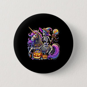 Riding Skeleton Unicorn Halloween Costume  6 Cm Round Badge
