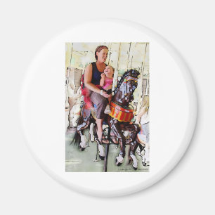 Riding the Carousel with Mum Magnet