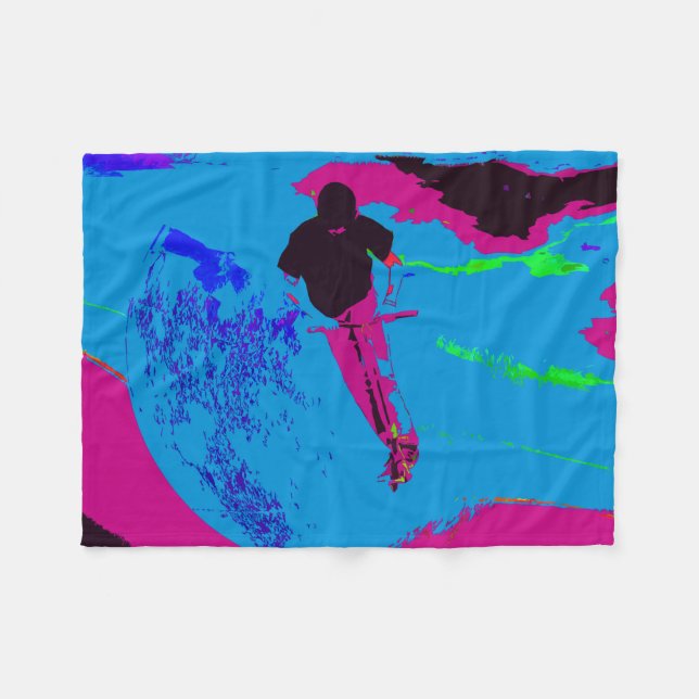 Riding the Galaxy - Scooter Rider Fleece Blanket (Front (Horizontal))