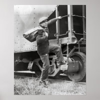 Riding the Rails, 1935. Vintage Photo