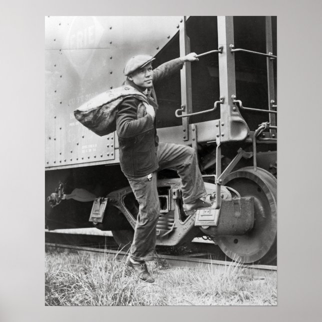 Riding the Rails, 1935. Vintage Photo Poster (Front)