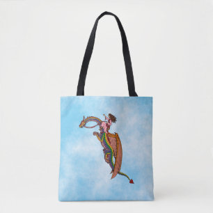Riding the Rainbow Dragon Tote Bag