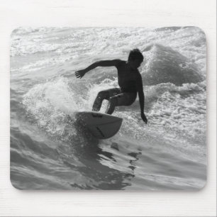 Riding The Wave Grayscale Mouse Pad