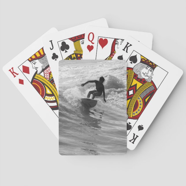 Riding The Wave Grayscale Playing Cards (Back)