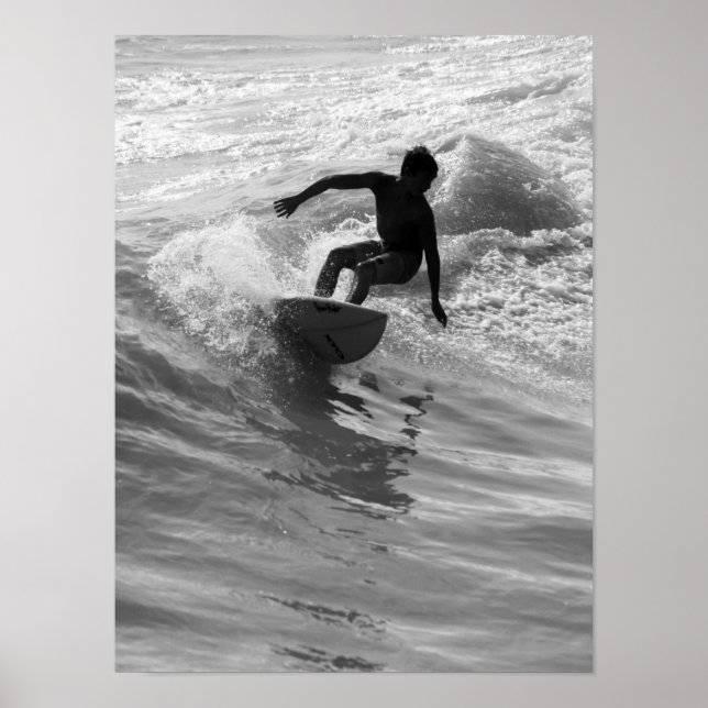 Riding The Wave Grayscale Poster (Front)