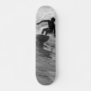 Riding The Wave Grayscale Skateboard