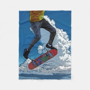 Riding the Wind - Skateboarder Poster Fleece Blanket