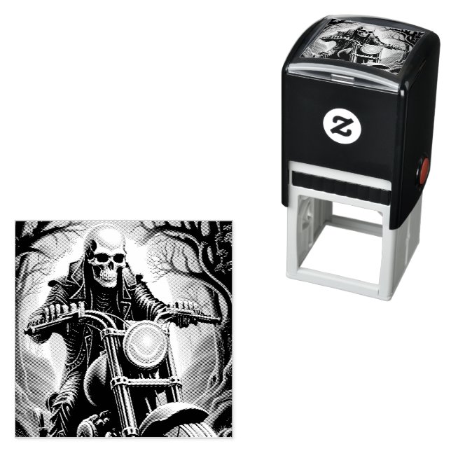 Riding through the interweaving branches self-inking stamp (In Situ)