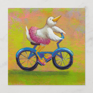 Riding to the Recital - fun ballet bird bike art Invitation