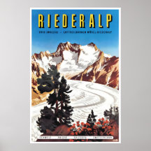 Riederalp Art Switzerland Travel Poster Swiss Ski