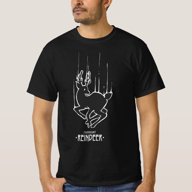 RIENDEER ANIMAL LINE MIDNIGHT REINDEER T-Shirt (Front)