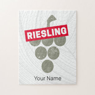 Riesling Vine Vintage Wine Drinker Grape Design Jigsaw Puzzle