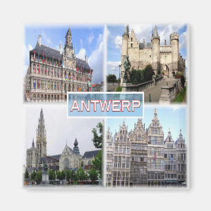 Rif. BE Antwerp, Stadhuis, Het Steen, Fridge Magnet
