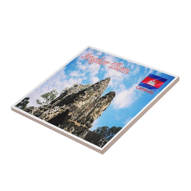 Rif. KH Cambodia, Angkor Thom, Victory gate, Tile (Side)